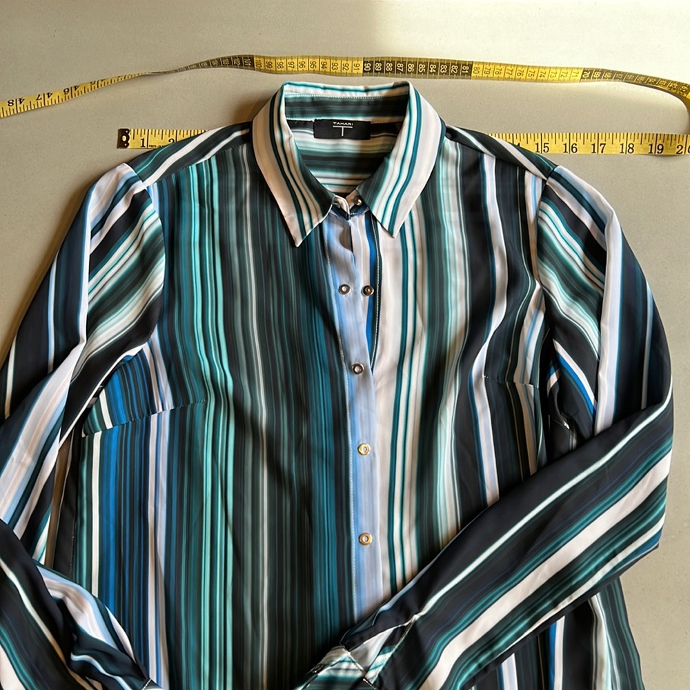 Tahari button up top